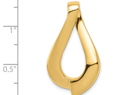 14K Polished Large Teardrop Slide Fits up to 8mm Regular/10mm Fancy or Reversible Omega, view 4