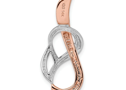 14k Two-tone Slide Fits up to Regular/ Fancy or Reversible Omega, 34 x 13mm