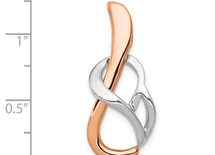 14k Two-tone Slide Fits up to Regular/ Fancy or Reversible Omega, 34 x 13mm