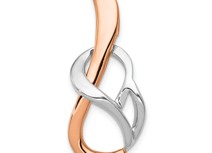 14k Two-tone Slide Fits up to Regular/ Fancy or Reversible Omega, 34 x 13mm