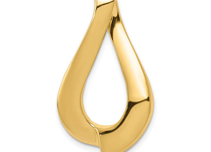14K Polished Large Teardrop Slide Fits up to 8mm Regular/10mm Fancy or Reversible Omega