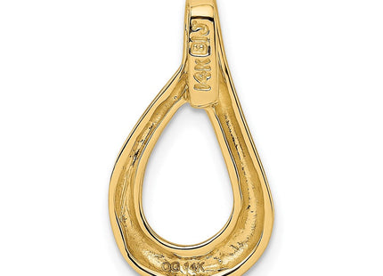 14K Polished Teardrop Slide Fits up to 4mm Regular/6mm Fancy or Reversible Omega, view 2
