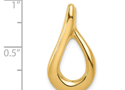 14K Polished Teardrop Slide Fits up to 4mm Regular/6mm Fancy or Reversible Omega, view 4