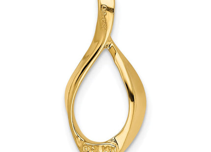 14K Polished Twisted Teardrop Slide Fits up to 2mm Regular/4mm Fancy or Reversible Omega, view 2