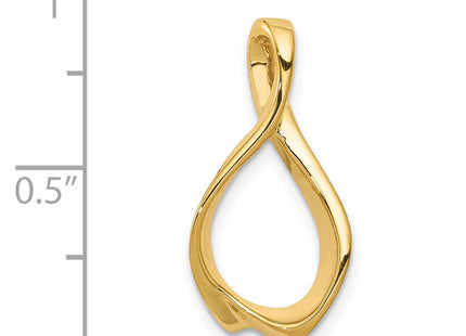 14K Polished Twisted Teardrop Slide Fits up to 2mm Regular/4mm Fancy or Reversible Omega, view 4