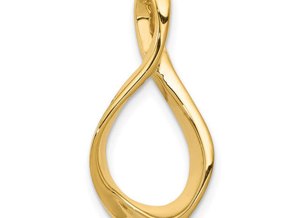 14K Polished Twisted Teardrop Slide Fits up to 2mm Regular/4mm Fancy or Reversible Omega