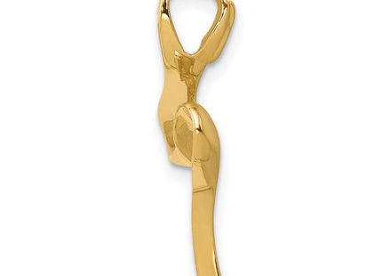 14K Polished Wave Slide Fits up to 2mm Regular/4mm Fancy or Reversible Omega, view 3
