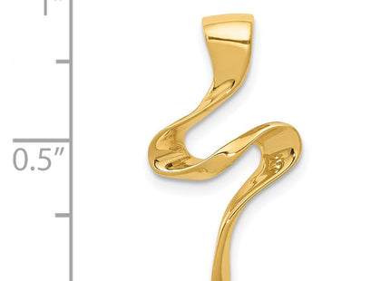 14K Polished Wave Slide Fits up to 2mm Regular/4mm Fancy or Reversible Omega, view 4