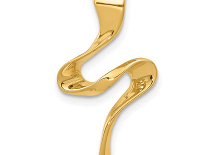 14K Polished Wave Slide Fits up to 2mm Regular/4mm Fancy or Reversible Omega
