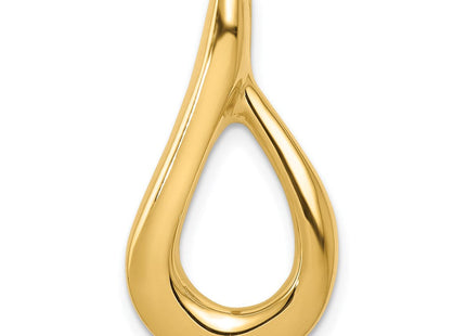 14K Polished Teardrop Slide Fits up to 4mm Regular/6mm Fancy or Reversible Omega