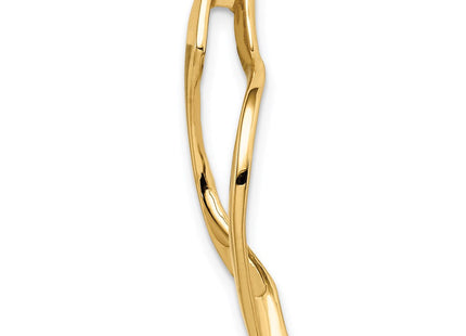 14K Polished Open Leaf Slide Fits up to 8mm Regular/10mm Fancy or Reversible Omega, view 3
