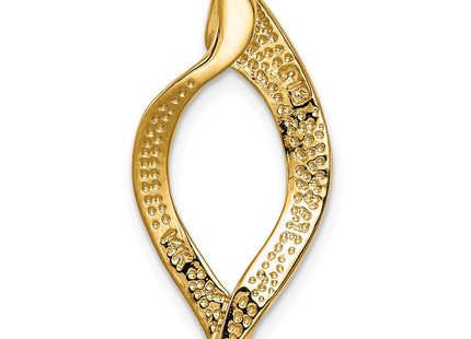 14K Polished Open Leaf Slide Fits up to 8mm Regular/10mm Fancy or Reversible Omega, view 2