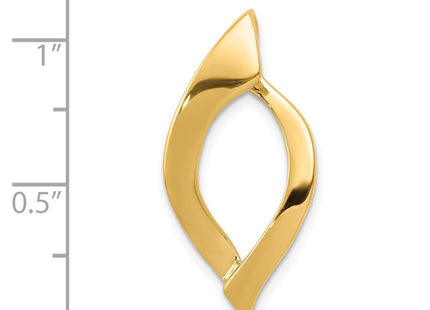 14K Polished Open Leaf Slide Fits up to 8mm Regular/10mm Fancy or Reversible Omega, view 4