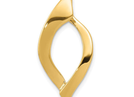 14K Polished Open Leaf Slide Fits up to 8mm Regular/10mm Fancy or Reversible Omega