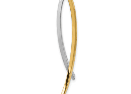 14k Two-Tone Slide Fits up to Regular/Fancy/Reversible Omega, 48 x 8mm