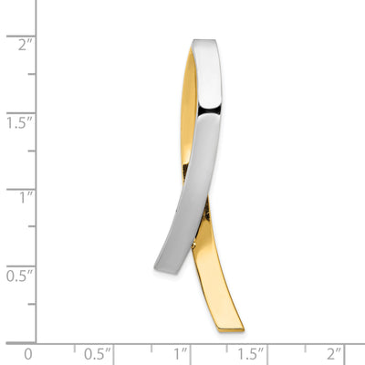 14K Two-Tone Slide Fits up to Regular/Fancy/Reversible Omega, 48 x 8mm