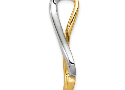 14k Two-tone Polished Slide Fits up to Regular/ Fancy or Reversible Omega (Style SL545)