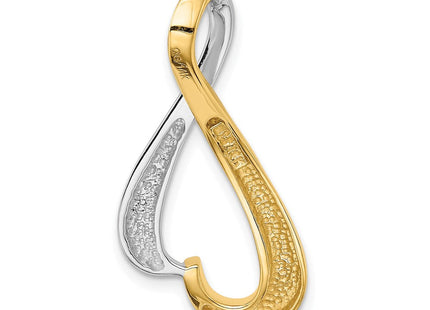 14k Two-tone Polished Slide Fits up to Regular/ Fancy or Reversible Omega (Style SL545)