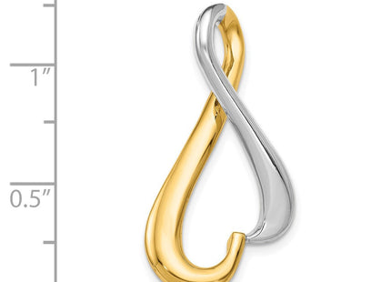 14k Two-tone Polished Slide Fits up to Regular/ Fancy or Reversible Omega (Style SL545)