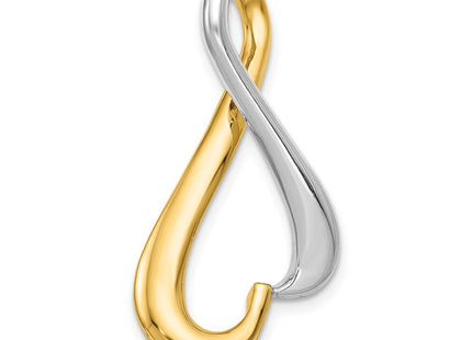 14k Two-tone Polished Slide Fits up to Regular/ Fancy or Reversible Omega (Style SL545)