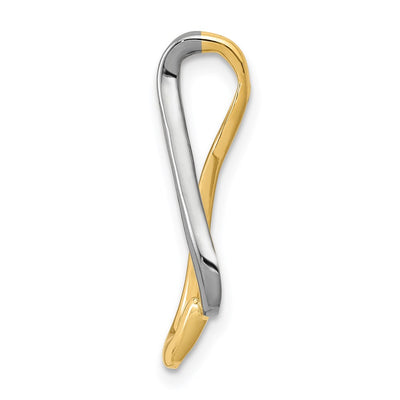 14K Two-tone Slide Fits up to Regular/ Fancy or Reversible Omega, 23 x 11mm