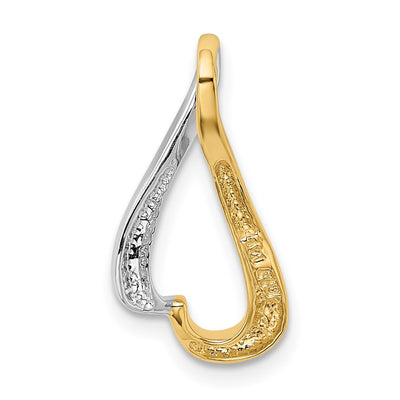 14K Two-tone Slide Fits up to Regular/ Fancy or Reversible Omega, 23 x 11mm