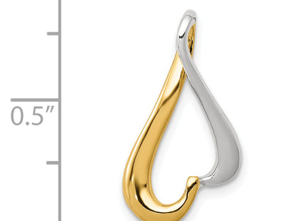 14k Two-tone Slide Fits up to Regular/ Fancy or Reversible Omega, 23 x 11mm
