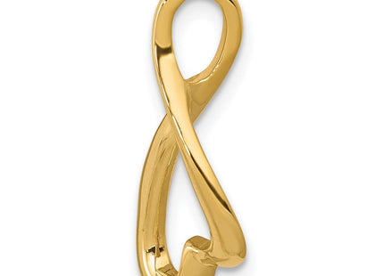 14K Polished Infinity Loop Slide Fits up to 2mm Regular/4mm Fancy or Reversible Omega, view 3