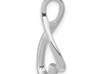 14k White Gold Polished Slide Fits up to Regular/ Fancy or Reversible Omega (Style SL549W)