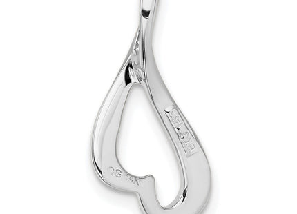 14k White Gold Polished Slide Fits up to Regular/ Fancy or Reversible Omega (Style SL549W)