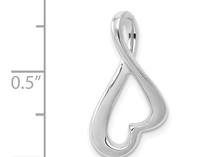 14k White Gold Polished Slide Fits up to Regular/ Fancy or Reversible Omega (Style SL549W)