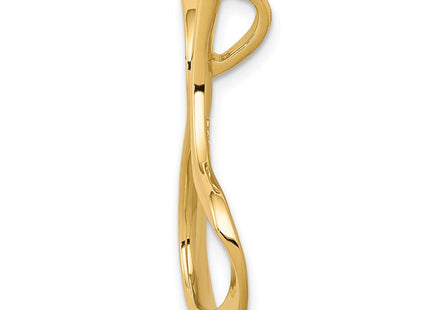 14K Polished Open Vase Slide Fits up to 2mm Regular/3mm Fancy or Reversible Omega, view 3