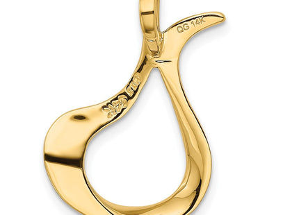 14K Polished Open Vase Slide Fits up to 2mm Regular/3mm Fancy or Reversible Omega, view 2