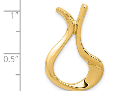 14K Polished Open Vase Slide Fits up to 2mm Regular/3mm Fancy or Reversible Omega, view 4