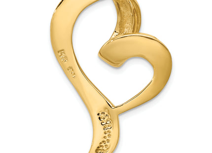 14k Polished Heart Slide Fits up to Regular/ Fancy or Reversible Omega, 35 x 22mm