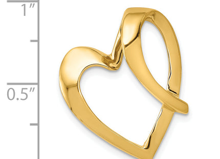 14k Polished Heart Slide Fits up to Regular/ Fancy or Reversible Omega, 25 x 20mm