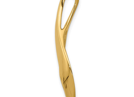 14K Polished Slim Flame Slide Fits up to 4mm Regular/6mm Fancy or Reversible Omega, view 3