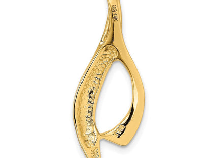 14K Polished Slim Flame Slide Fits up to 4mm Regular/6mm Fancy or Reversible Omega, view 2