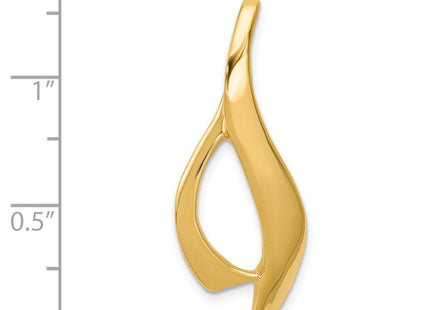 14K Polished Slim Flame Slide Fits up to 4mm Regular/6mm Fancy or Reversible Omega, view 4