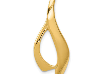 14K Polished Slim Flame Slide Fits up to 4mm Regular/6mm Fancy or Reversible Omega