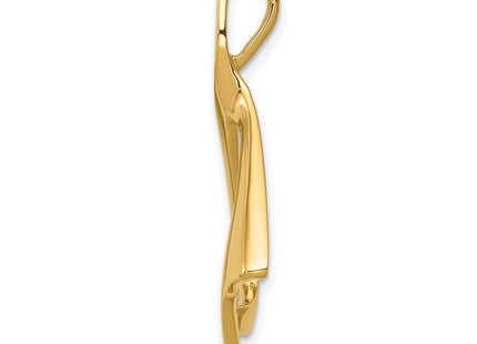 14K Polished Swallowtail Slide Fits up to 2mm Regular/6mm Fancy or Reversible Omega, view 3