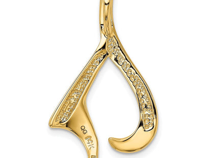 14K Polished Swallowtail Slide Fits up to 2mm Regular/6mm Fancy or Reversible Omega, view 2