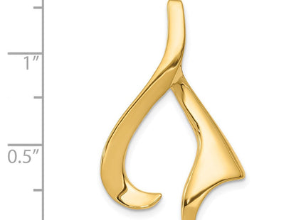 14K Polished Swallowtail Slide Fits up to 2mm Regular/6mm Fancy or Reversible Omega, view 4