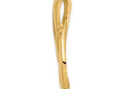 14K Polished Open Teardrop Slide Fits up to 2mm Regular/6mm Fancy or Reversible Omega, view 3