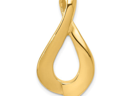 14K Polished Open Teardrop Slide Fits up to 2mm Regular/6mm Fancy or Reversible Omega