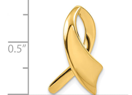 14K Polished Ribbon Slide Fits up to 2mm Regular/6mm Fancy or Reversible Omega, view 4