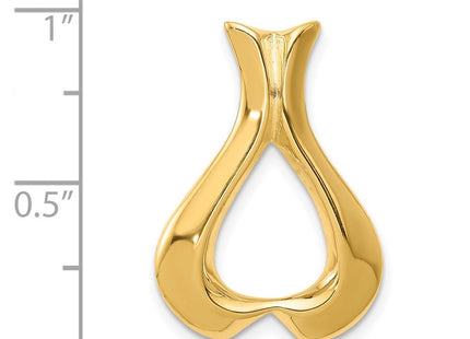 14K Polished Tulip Slide Fits up to 2mm Regular/3mm Fancy or Reversible Omega, view 4