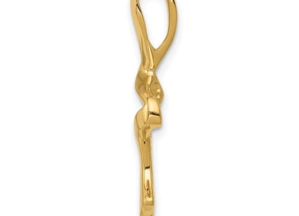 14K Polished Spiral Slide Fits up to 2mm Regular/6mm Fancy or Reversible Omega, view 3