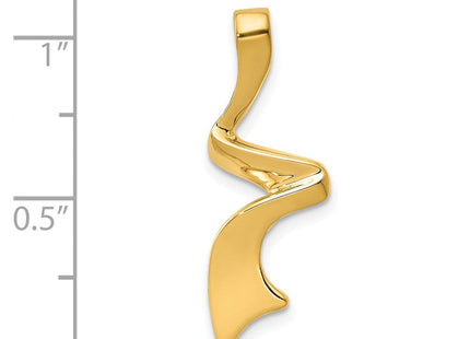 14K Polished Spiral Slide Fits up to 2mm Regular/6mm Fancy or Reversible Omega, view 4