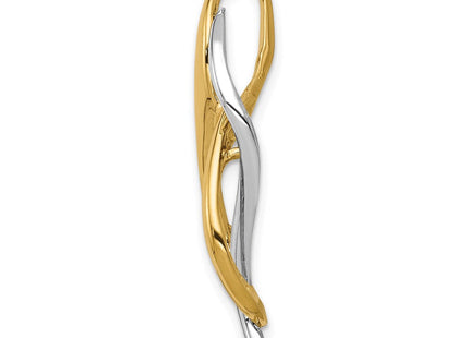 14k Two-tone Slide Fits up to Regular/ Fancy or Reversible Omega (Style SL582)
